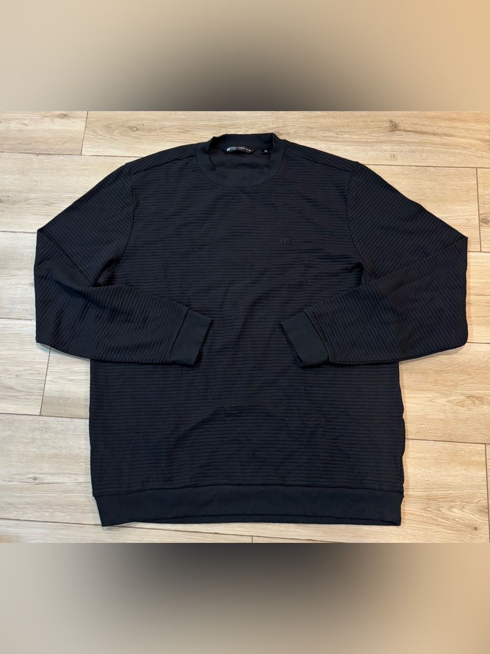 Travis Mathew Black Crewneck Sweater golf  pullover sweatshirt cotton modal XL